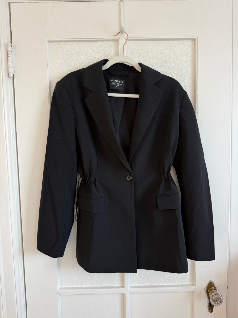 Athleta MVP Black Cinch Waist Blazer Jacket - Picture 3 of 5